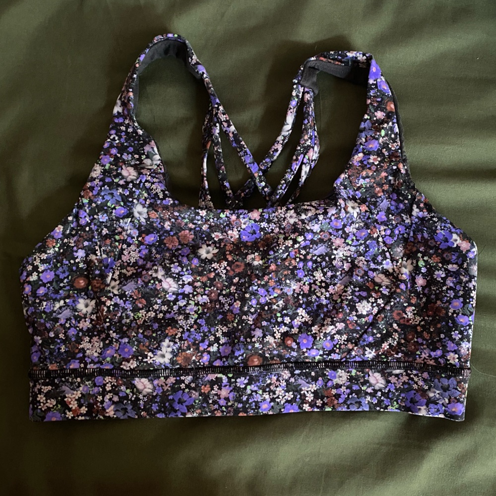 Lululemon Floral Sports Bra with Strappy Back